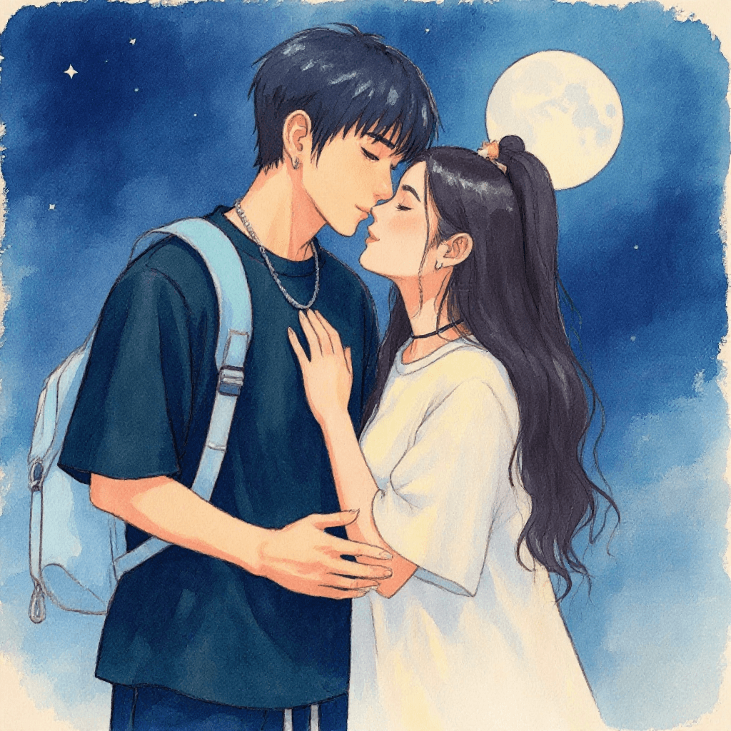 Watercolor anime style